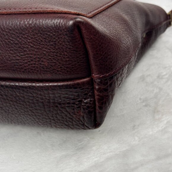 Vtg Portland Leather Goods Mini Crossbody Purse Brown Nutmeg Full Grain Double - Picture 7 of 16